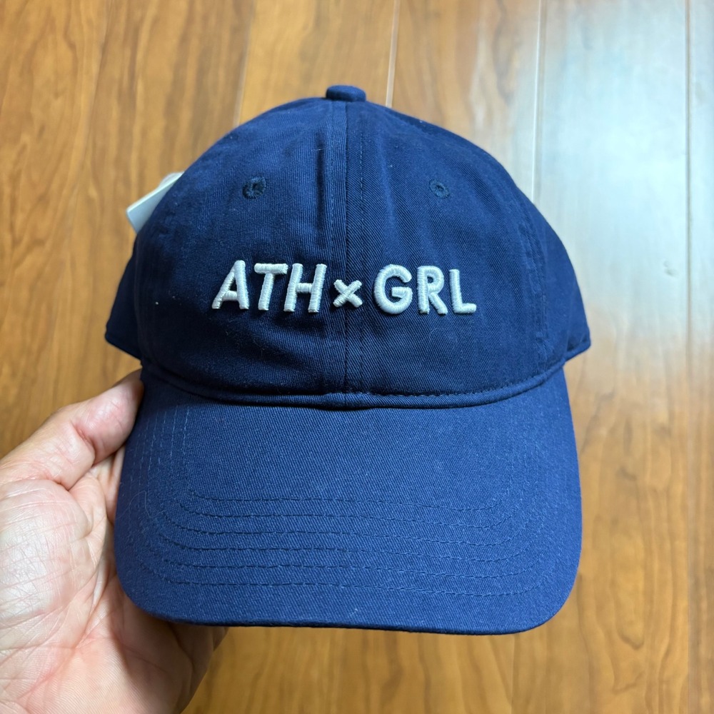 Athleta Girl Navy Blue ATH X GRL Embroidered Baseball Cap Hat Adjustable NWT